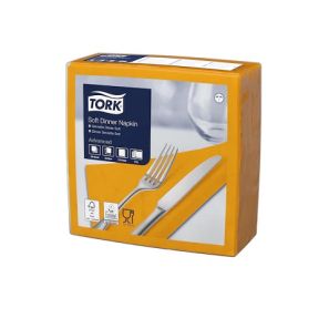 Торк - Салфетки Dinner 39х39 см, 3 пл. (12 пакета/кашон х 100 бр.) - оранжеви (477915)