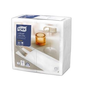 Торк - Салфетки 1/8 с джоб за прибори Premium LinStyle® - бели (50 бр/пакет)(12 пак./кашон)(509600) ( IT )