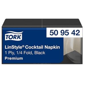 ТОРК - Premium Linstyle черни коктейлни салфетки(509542)(IT)
