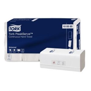 Торк - Сгънати кърпи H5 - целулоза, 1 пл. - 20см х 25см (12 пач./стек)(410 бр./пач.) - PeakServe Continuous (100585-38)