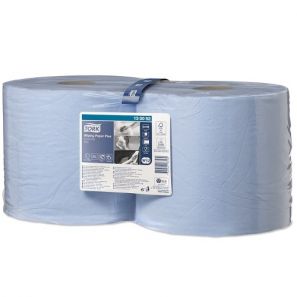 Торк - Индустриална ролка W1 / W2  целулоза, 2 пл. - синя (2 бр./пакет)(750 къса/руло) - CombiR (130052-38)