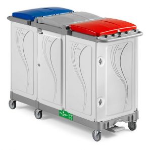 ФИЛМОП - Хигиенна количка за разделно събиране на отпадъци - ALPHA 8125 - 3 кофи по 50 л. (MA8125U00) ( IT )