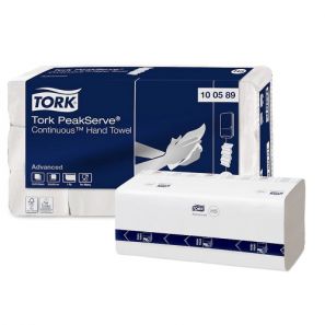 Торк - Сгънати кърпи H5 - целулоза, 1 пл. - 22.50 см х 20.10 см (12 пач./стек)(270 бр./пач.) - PeakServe Continuous (100589-40) ( US )